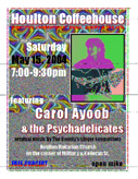 Carol Ayoob and the Psychadelicates (poster by Susan York)